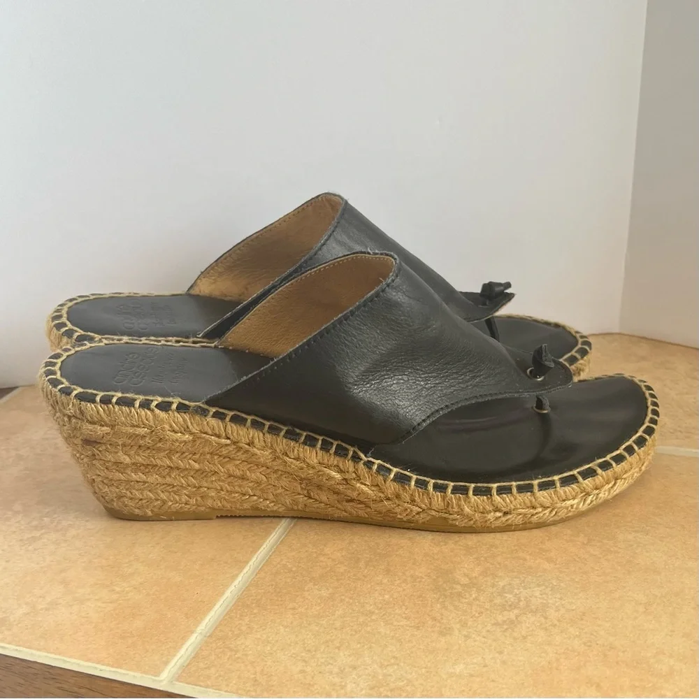 Andre Assous Women’s US 9 Addie Sandal Size 40 Thong Wedge Espadrille Shoe